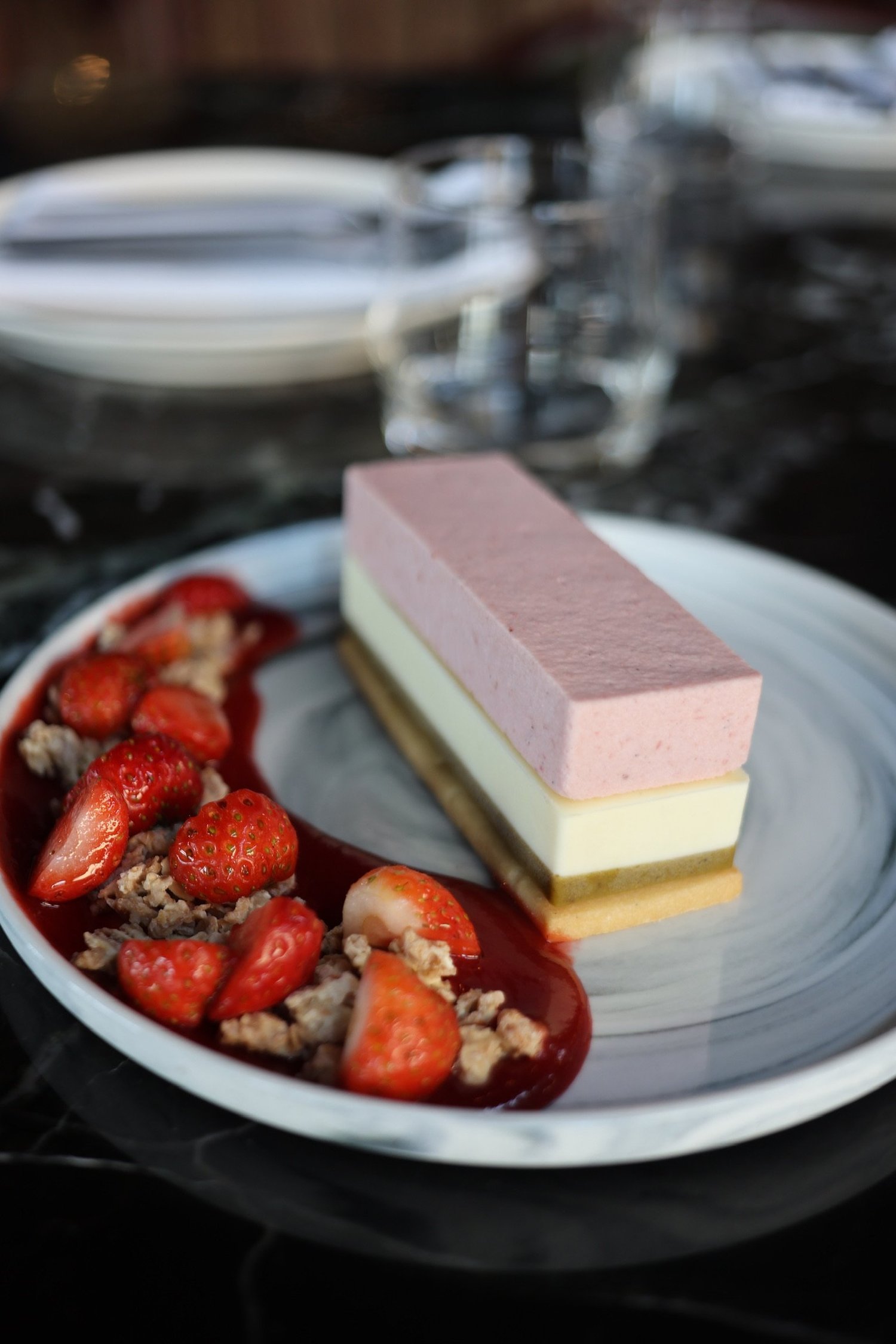 Strawberry mousse dessert