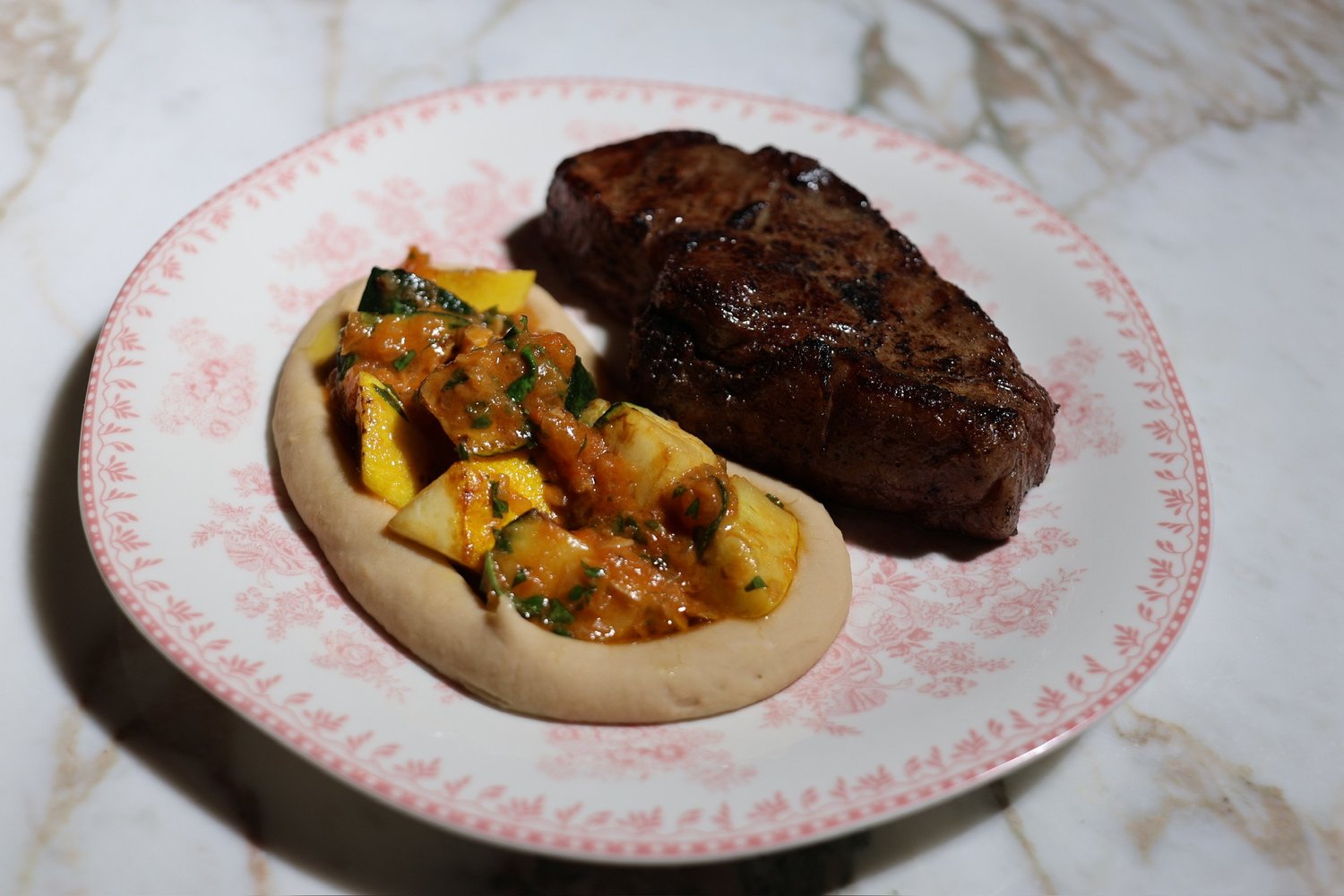 Sliced dry-aged steak